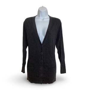 Charcoal Gray Loose Fit Cardigan